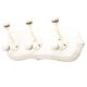 White Cream Double Loop Ceramic Iron Wooden Hooks